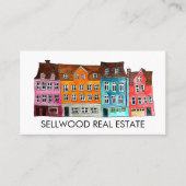 Village Watercolor Real Anwesen Broker Agent Lease Visitenkarte (Vorderseite)