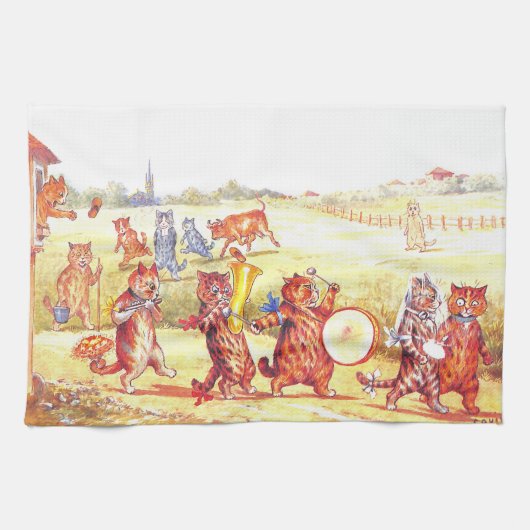Village Wedding Cats von Louis Wain Geschirrtuch (Horizontal)