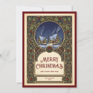 Village Weihnachten Jugendstil Vintages Foto