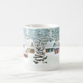 Village Winterlandschaft mit schneebedeckten Häuse Kaffeetasse (Mittel)