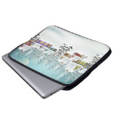 Village Winterlandschaft mit schneebedeckten Häuse Laptopschutzhülle (Vorne Knopf)