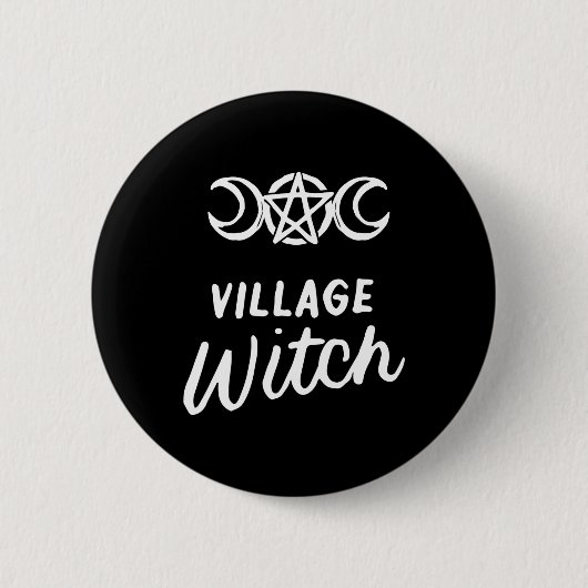 Village Witwe Funny Halloween Wicca Wiccan Witchcr Button (Vorderseite)