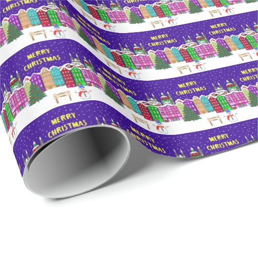 Village Wrapping Paper Geschenkpapier (Rolleneckpunkt)