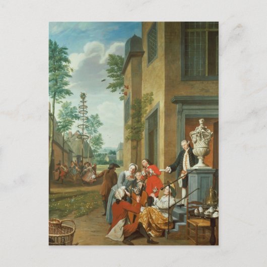 Villagers Merrymaking Feiertagspostkarte (Vorderseite)