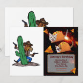 Villain Hawk Cartoon | Hintergrundfarbe auswählen Einladung (Vorne/Hinten)