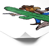 Villain Hawk Cartoon | Hintergrundfarbe auswählen Fotodruck (Ecke)