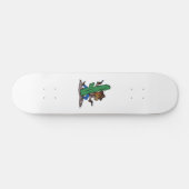 Villain Hawk Cartoon | Hintergrundfarbe auswählen Skateboard (Horizontal)