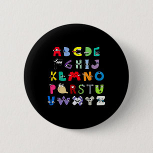 Villain Letter Abc Learning Boys Matching Evil Alp Button