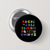 Villain Letter Abc Learning Boys Matching Evil Alp Button (Vorne & Hinten)