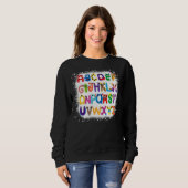 Villain Letter Abcs Bleached Boys Evil Alphabets B Sweatshirt (Vorne ganz)