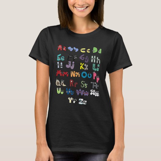 Villain Letter Abcs Kostümboys Matching Evil Alp T-Shirt (Vorderseite)