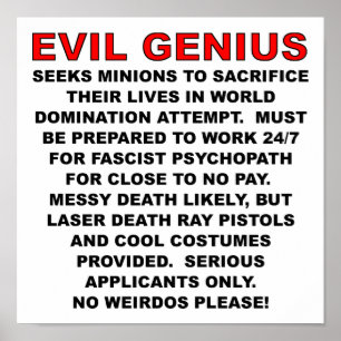 Villain Woll Ad Funny Poster