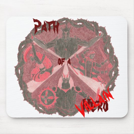 Villains Emblem "Pfad eines Helden" (mit Titel) Mousepad (Vorne)
