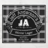 Villard Briefmarke Zuhause Brew Label auf kariert Bierflaschenetikett (Einzelnes Label)