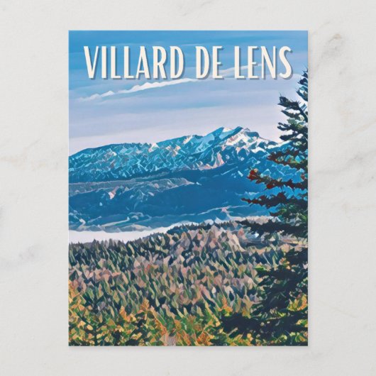 Villard-de-Lens Skistation Postkarte (Vorderseite)