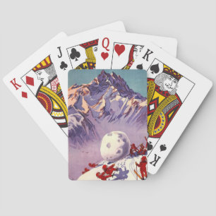 Villars Chesieres Schweiz Ski Vintage Travel Spielkarten