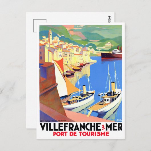 Villefranche France Vintage Postkarte (Vorne/Hinten)
