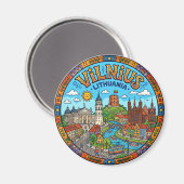 Vilnius Altstadt Litauen Magnet (Vorderseite/Rückseite)