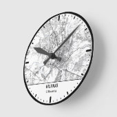 Vilnius Clock City Line Art Runde Wanduhr (Winkel)