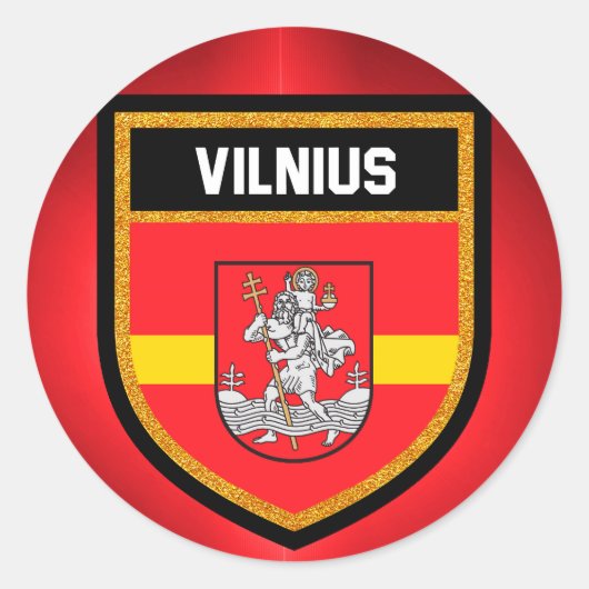 Vilnius Flag Runder Aufkleber (Vorderseite)