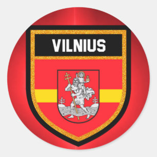 Vilnius Flag Runder Aufkleber