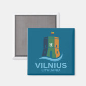 Vilnius Litauen Magnet (Vorderseite/Rückseite)