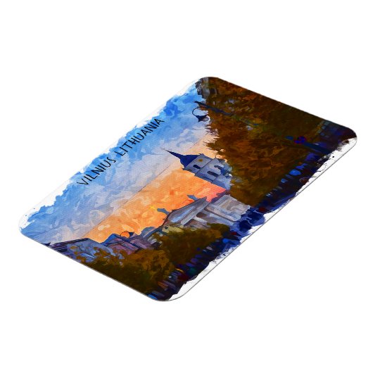 Vilnius Litauen Panorama View Magnet (Linke Seite)