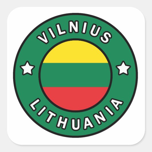 Vilnius Litauen Quadratischer Aufkleber (Vorderseite)