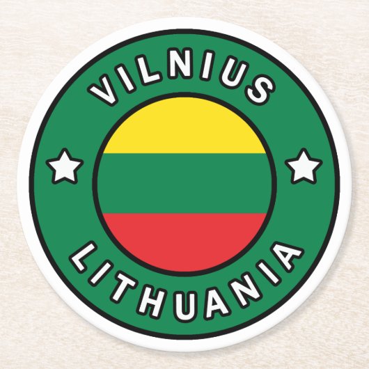 Vilnius Litauen Runder Pappuntersetzer (Vorderseite)