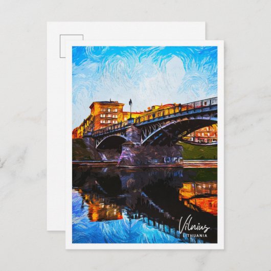 Vilnius Litauen Schöne Landschaft mit Ölfelsen Postkarte (Vorne/Hinten)