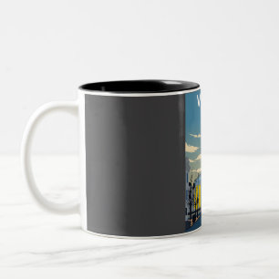 Vilnius Litauen Vintage Retro Minimal Reise Pos Zweifarbige Tasse