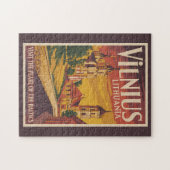 Vilnius Lithuania Illustration Travel Art Vintage Puzzle (Horizontal)