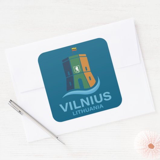Vilnius Lithuania Quadratischer Aufkleber (Umschlag)