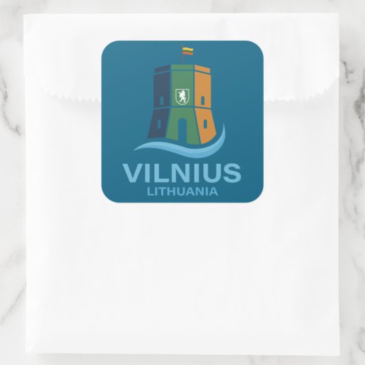 Vilnius Lithuania Quadratischer Aufkleber (Tasche)