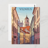 Vilnius Old Town Lithuania Travel Postkarte (Vorne/Hinten)