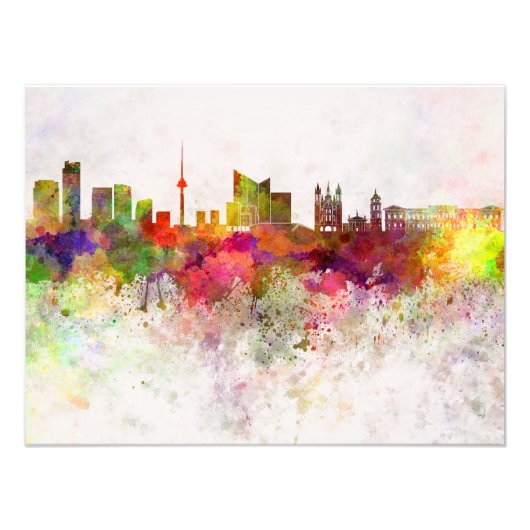 Vilnius skyline im Watercolor background Fotodruck (Vorne)