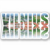 Vilnius Text mit Reflexion Aufkleber (Vorderseite)
