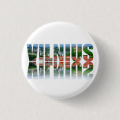 Vilnius Text mit Reflexion Button (Vorderseite)