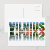 Vilnius Text mit Reflexion Feiertagspostkarte (Vorne/Hinten)