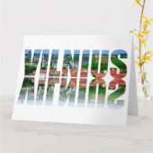 Vilnius Text mit Reflexion Karte (Gelbe Blume)