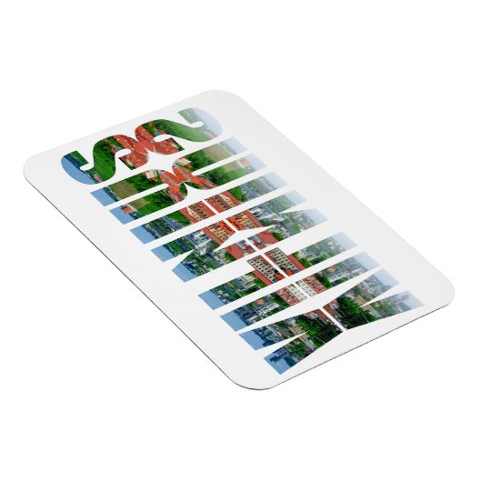 Vilnius Text mit Reflexion Magnet (Rechte Seite)