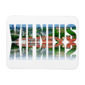 Vilnius Text mit Reflexion Magnet (Horizontal)