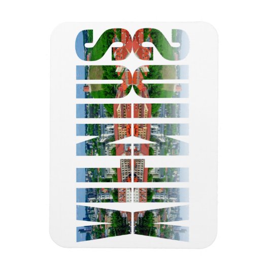 Vilnius Text mit Reflexion Magnet (Vertikal)