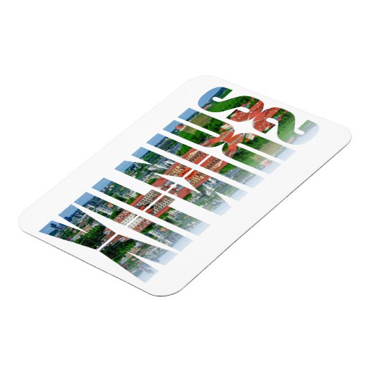 Vilnius Text mit Reflexion Magnet (Linke Seite)