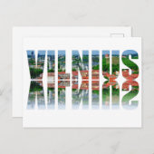 Vilnius Text mit Reflexion Postkarte (Vorne/Hinten)