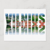 Vilnius Text mit Reflexion Postkarte (Vorderseite)
