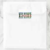 Vilnius Text mit Reflexion Quadratischer Aufkleber (Tasche)