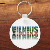 Vilnius Text mit Reflexion Schlüsselanhänger (Rückseite)