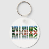 Vilnius Text mit Reflexion Schlüsselanhänger (Rückseite)