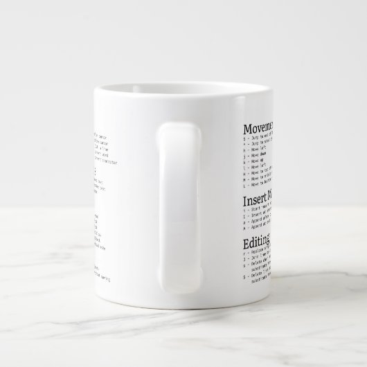 VIM Cheat Sheet-Tasse Jumbo-Tasse (Rückseite)